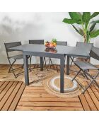 Table de jardin extensible Haria grise - 80x80x75 cm