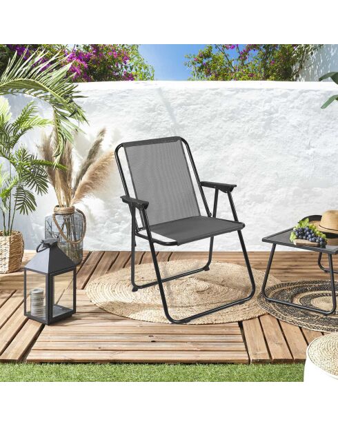 Chaise pliante GM grise - 45x54x84 cm