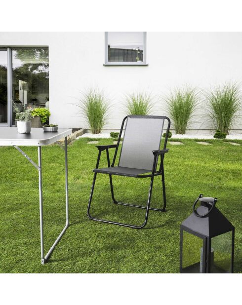 Chaise pliante GM grise - 45x54x84 cm