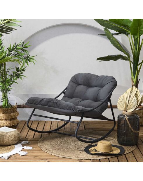 Fauteuil à bascule Tenerife gris - 78x108x73 cm