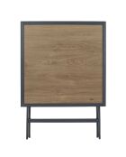 Table en métal effet bois Barcelone grise - 70x70x71 cm