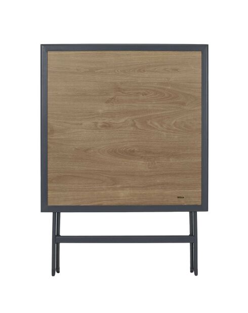 Table en métal effet bois Barcelone grise - 70x70x71 cm