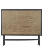 Table en métal effet bois Barcelone grise - 110x70x71 cm