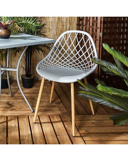 4 Chaises d'extérieur Malaga gris/ marron - 52.3x53.3x83.4 cm