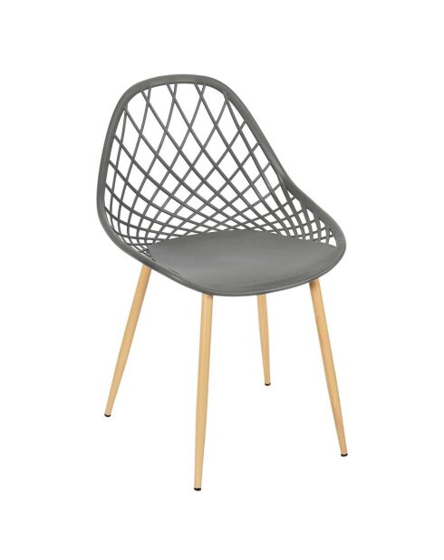 4 Chaises d'extérieur Malaga gris/ marron - 52.3x53.3x83.4 cm