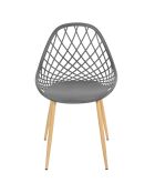 4 Chaises d'extérieur Malaga gris/ marron - 52.3x53.3x83.4 cm