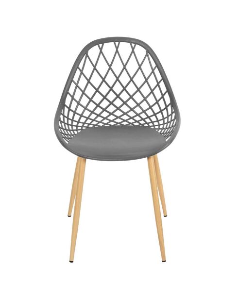 4 Chaises d'extérieur Malaga gris/ marron - 52.3x53.3x83.4 cm