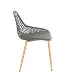 4 Chaises d'extérieur Malaga gris/ marron - 52.3x53.3x83.4 cm