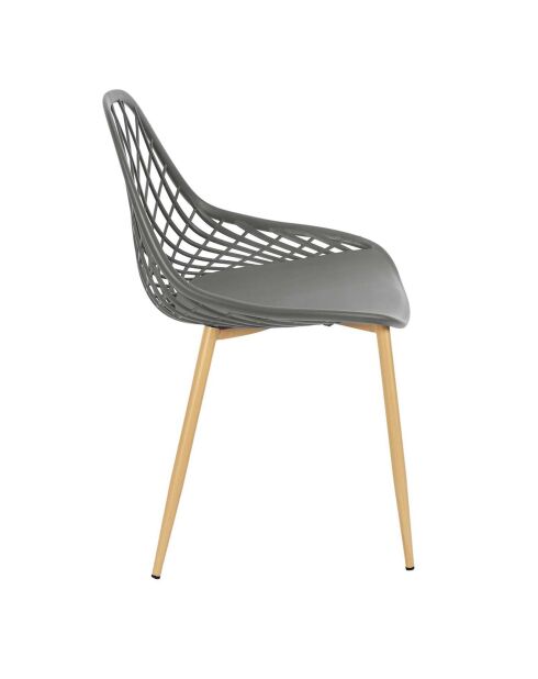 4 Chaises d'extérieur Malaga gris/ marron - 52.3x53.3x83.4 cm