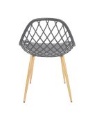 4 Chaises d'extérieur Malaga gris/ marron - 52.3x53.3x83.4 cm