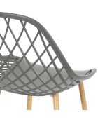 4 Chaises d'extérieur Malaga gris/ marron - 52.3x53.3x83.4 cm