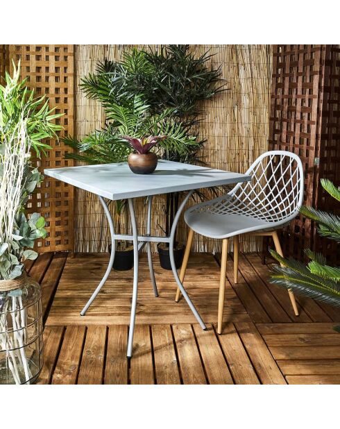 4 Chaises d'extérieur Malaga gris/ marron - 52.3x53.3x83.4 cm