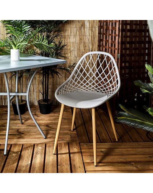 4 Chaises d'extérieur Malaga taupe/marron - 52.3x53.3x83.4 cm