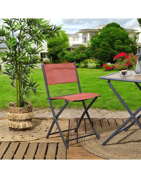 Chaise Elba terracotta - 46x50x80 cm