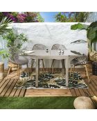 Table de jardin extensible Haria beige - 80x80x75 cm
