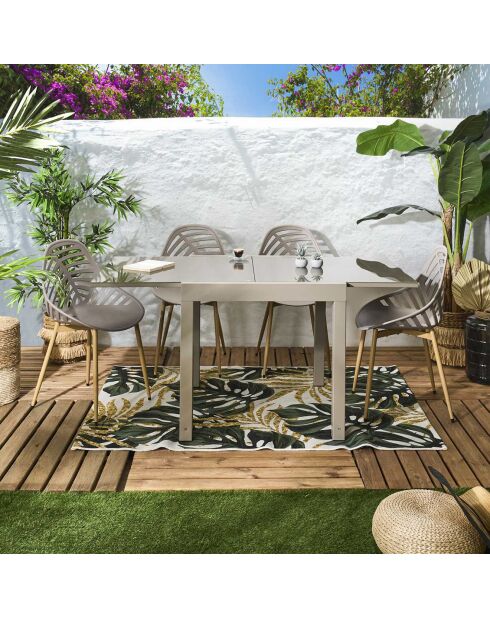 Table de jardin extensible Haria beige - 80x80x75 cm