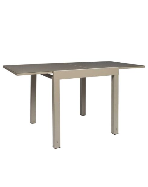 Table de jardin extensible Haria beige - 80x80x75 cm