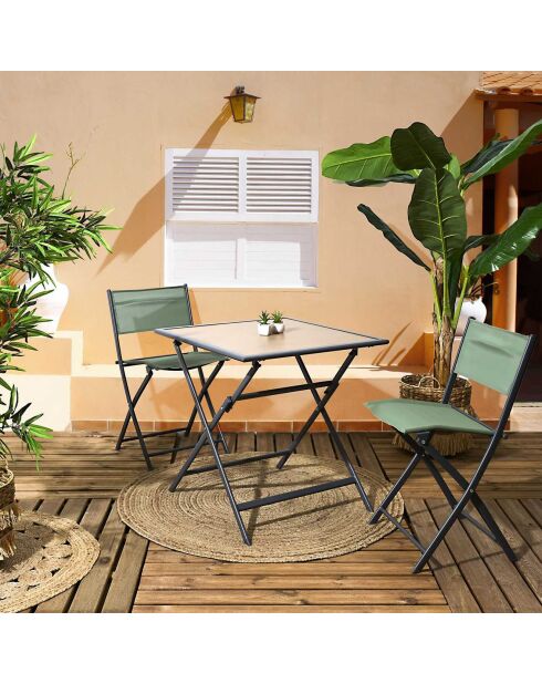 Chaise Elba kaki - 46x50x80 cm