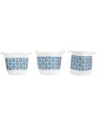 3 Paniers de rangement Jaipur bleu/blanc - 30x30x31 cm
