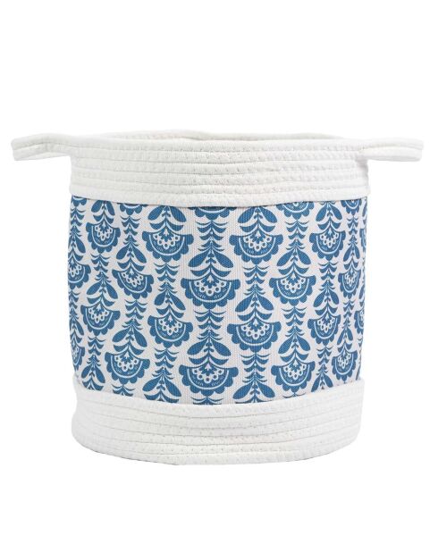 3 Paniers de rangement Jaipur bleu/blanc - 30x30x31 cm