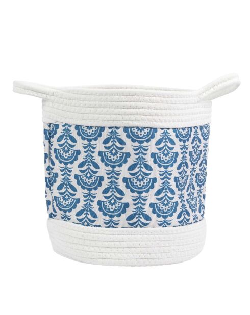 3 Paniers de rangement Jaipur bleu/blanc - 30x30x31 cm