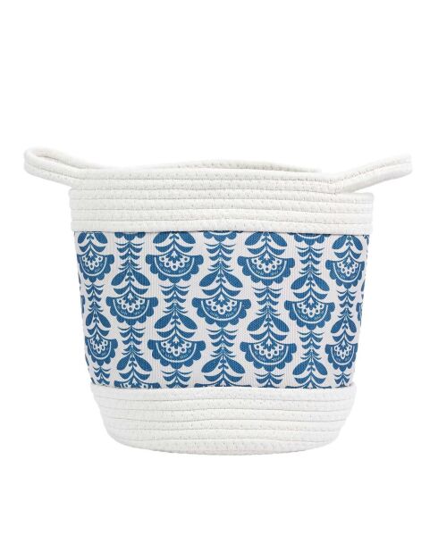 3 Paniers de rangement Jaipur bleu/blanc - 30x30x31 cm