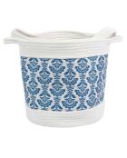 3 Paniers de rangement Jaipur bleu/blanc - 30x30x31 cm