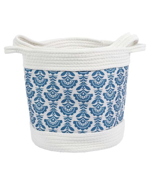 3 Paniers de rangement Jaipur bleu/blanc - 30x30x31 cm
