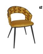 2 Fauteuils Sawyer jaune/noir - 62x54x83 cm