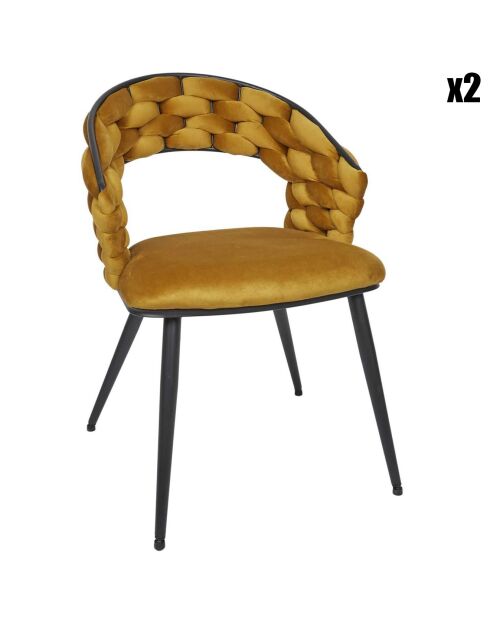 2 Fauteuils Sawyer jaune/noir - 62x54x83 cm