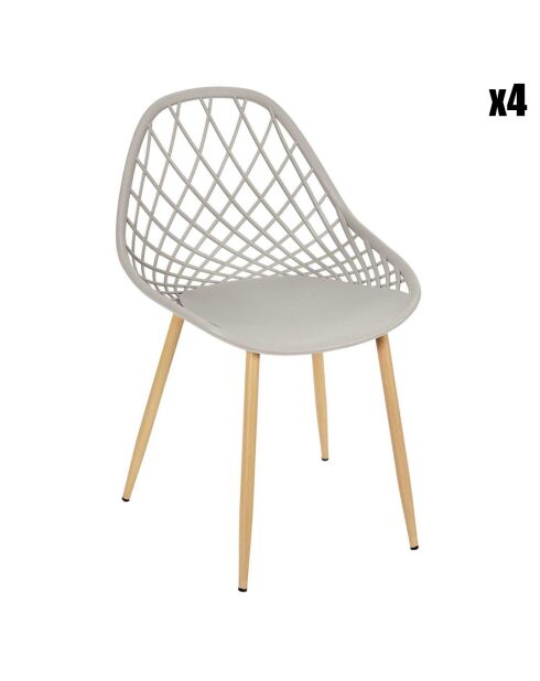 4 Chaises d'extérieur Malaga taupe/marron - 52.3x53.3x83.4 cm