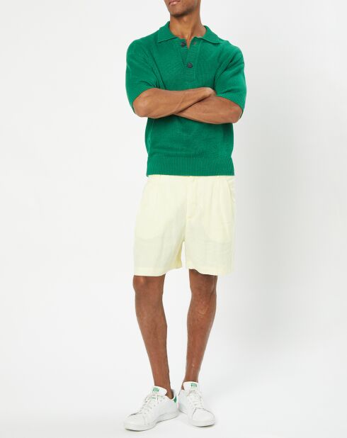 Lavsjo Shorts aus 100% Leinen gelbe Abnäher