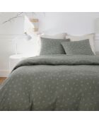 Parure Housse de Couette 100% Gaze de Coton Imprimé Celestine grise