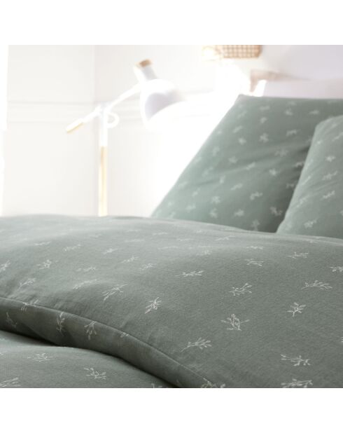 Parure Housse de Couette 100% Gaze de Coton Imprimé Celestine grise
