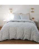 Parure Housse de Couette 100% Gaze de Coton Imprimé Edana grise
