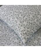 Parure Housse de Couette 100% Gaze de Coton Imprimé Edana grise