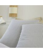 Parure Housse de Couette 100% Gaze de Coton Imprimé Laya blanc/gris