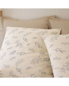 Parure Housse de Couette 100% Gaze de Coton Imprimé Liveo blanche