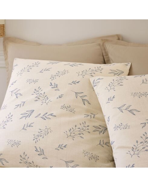 Parure Housse de Couette 100% Gaze de Coton Imprimé Liveo blanche