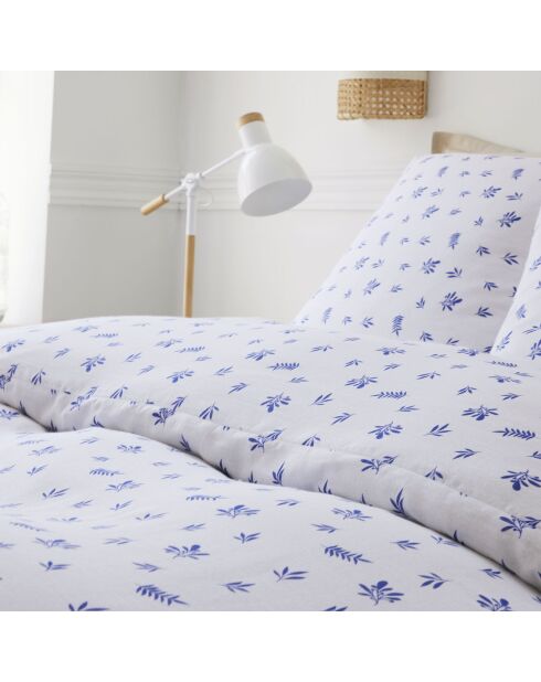 Parure Housse de Couette 100% Gaze de Coton Imprimé Louca blanche