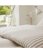 Parure Housse de Couette 100% Gaze de Coton Imprimé Soleïs beige