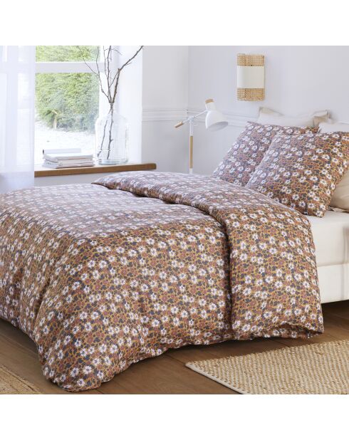 Parure Housse de Couette 100% Gaze de Coton Imprimé Verone multicolore