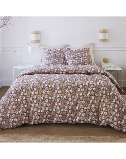 Parure Housse de Couette 100% Gaze de Coton Imprimé Verone multicolore