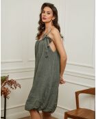 Robe 100% Lin Caspar kaki