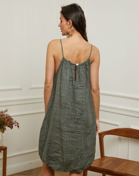 Robe 100% Lin Caspar kaki