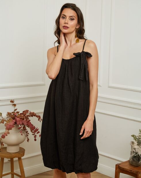 Robe 100% Lin Caspar noire