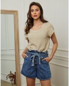 Top 100% Lin Chili beige