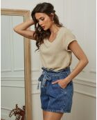 Top 100% Lin Chili beige