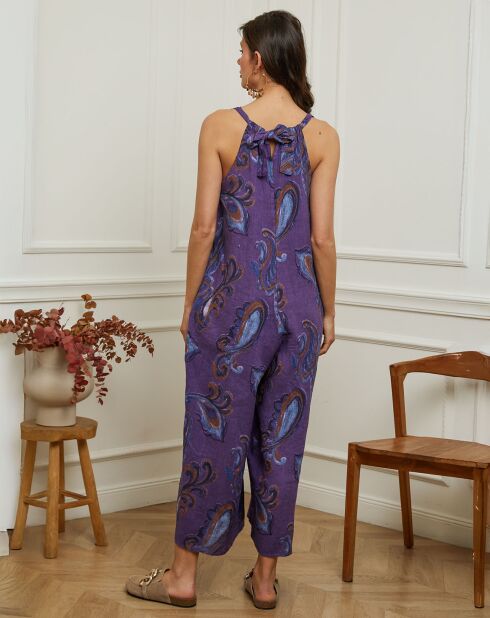 Combinaison 100% Lin Clarina violette