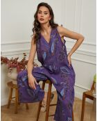 Combinaison 100% Lin Clarina violette